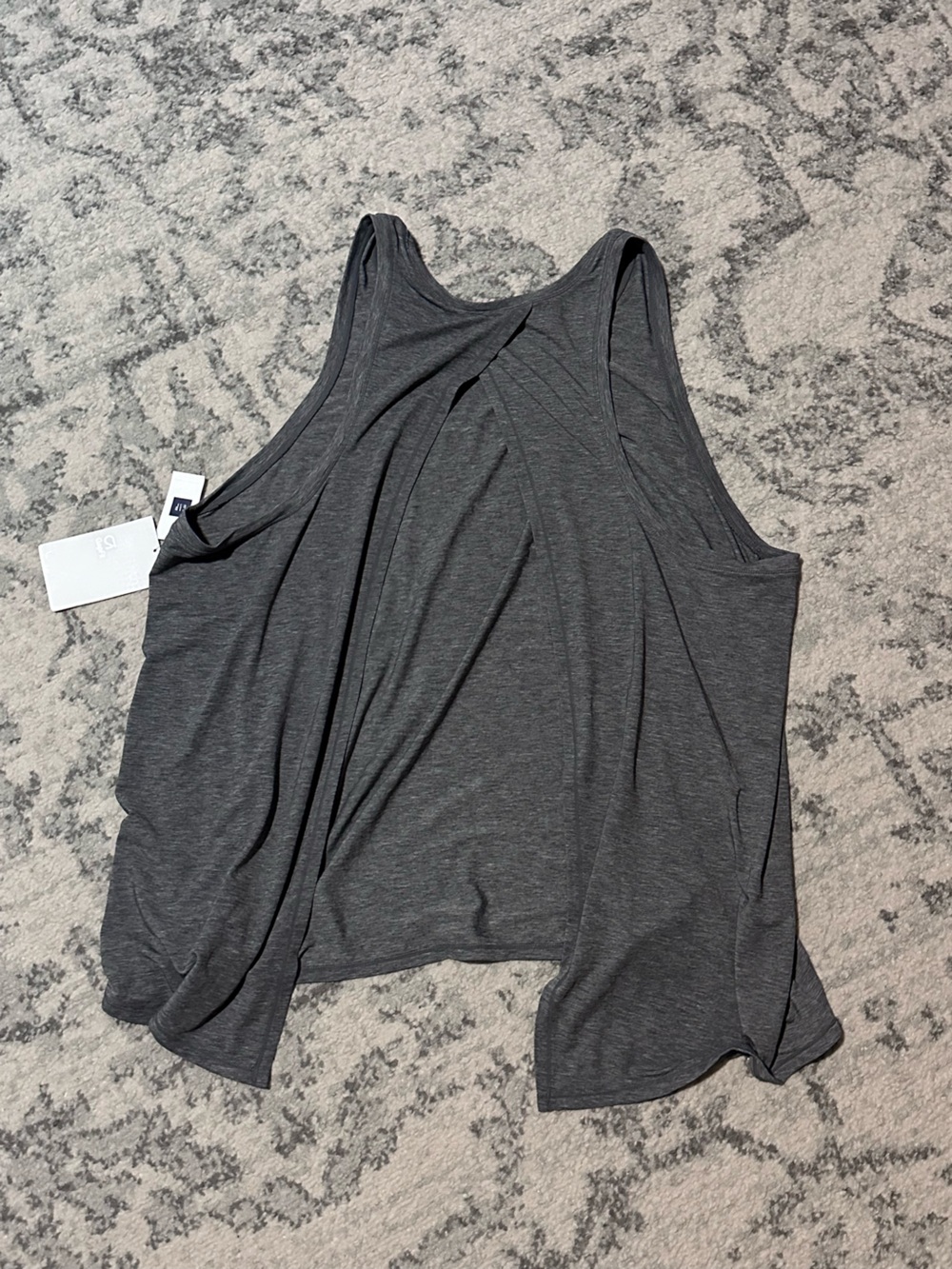 GAP Gray Ribbed Openback Tank - Picture 5 of 5